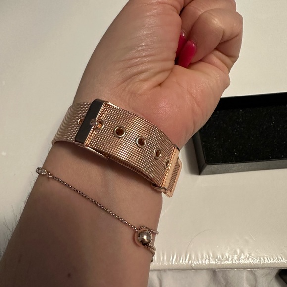 Round Pointer Quartz Watch Large Geo Dial Analog Mesh Strap Wristwatch Women - Picture 5 of 8